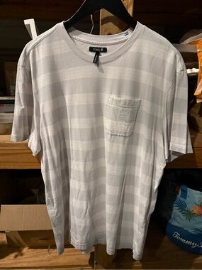 Stance Men's Light Gray Horizontal Stripe Pocket Tee